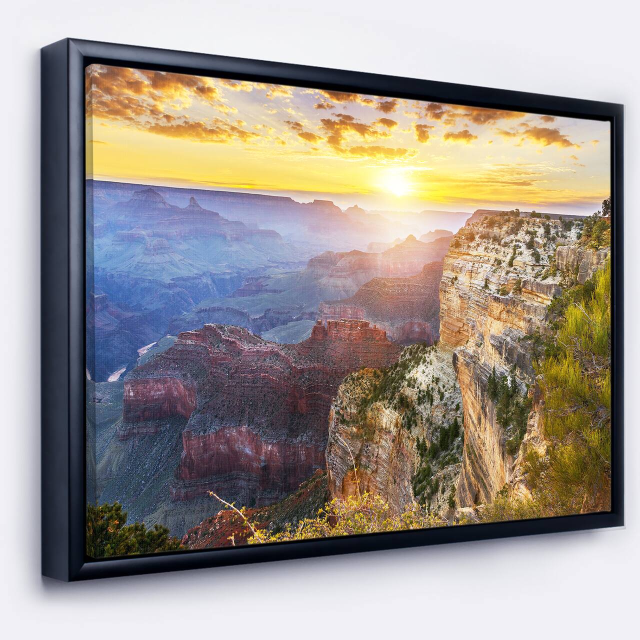 Designart - Grand Canyon Landscape - Photography Canvas Art Print in Black Frame